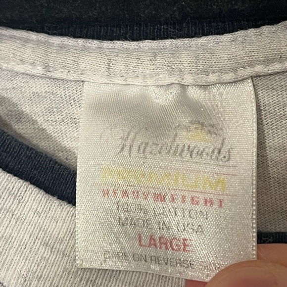 Vintage 90's Hazelwoods Size Large T Shirt Bald Eagle Made In USA Gray (G) - Picture 11 of 15